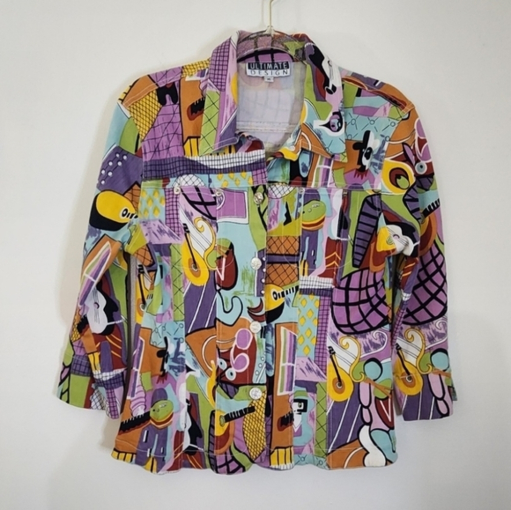 Ultimate Design Blazer Pop Street Art Bright Artsy Statement Piece Quirky Medium